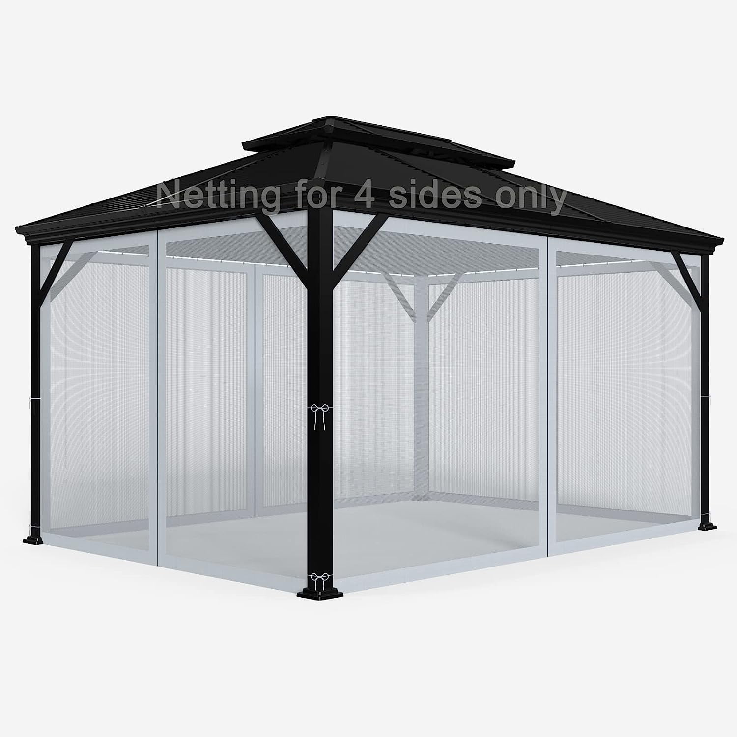 12ft x 12ft Gazebo Netting Replacement,Universal 4Panel Mosquito