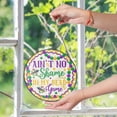 thumbnail image 6 of Mardi Gras No Shame Bead Game Suncatcher Stained Glass Style, UV Printed Glass, Carnival Festival Party Decor, Round, 6 of 9