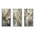 thumbnail image 2 of Designart "Retro Whirl in Gold and White II" Fractals Framed Wall Art Set Of 3 - Gold Transitional Frame Canvas Set For Living Room Decor, 2 of 6