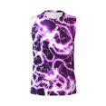 thumbnail image 6 of Lsque Blue Lightning Print Men's Cotton Blend Sleeveless Muscle Shirts (S-3XL)- Moisture Wicking, Odor Protection, UPF 30+,Small, 6 of 8