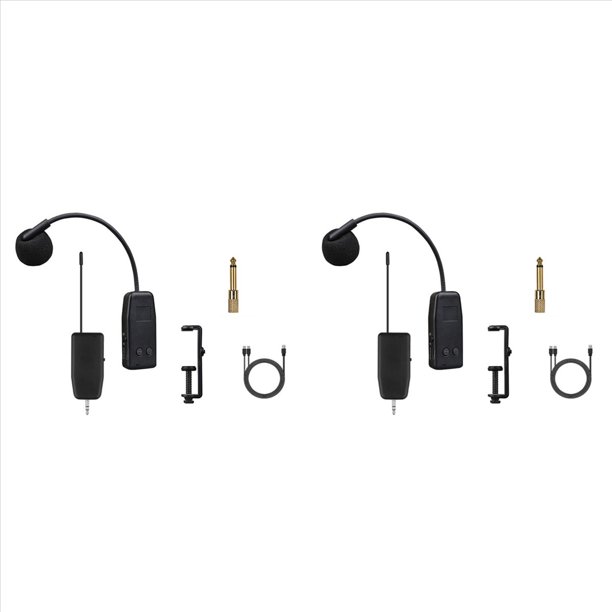 2X Micrófono Inalámbrico para Violín, Instrumento Musical, Micrófono, Receptor y Transmisor de Audio para Presentaciones en Escena, Clip