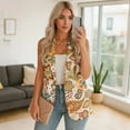 thumbnail image 4 of Uorisanigo Hippie Flower Women's Vest Suit with Pockets Open Front Sleeveless Womens Waistcoat Vest Size S Button Front Vests Top Dressy, 4 of 7