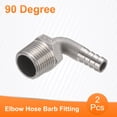 thumbnail image 3 of Uxcell 2pcs 90 Degree Elbow Hose Barb Fitting 0.4" Barb x 1/2" NPT Male Stainless Steel Pipe Fitting Air Hose Fittings Coupler, 3 of 6
