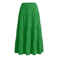 thumbnail image 6 of WQNVRNR Girls Tiered Hem Skirts- Elastic Waist High Waist A-Line Casual Flowy Skirts Green Size 5, 6 of 7