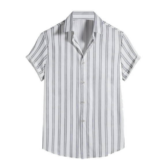 IROINNID Men's And Big Men's Hawaiian Style Short Sleeve Blouse,Size L-5XL