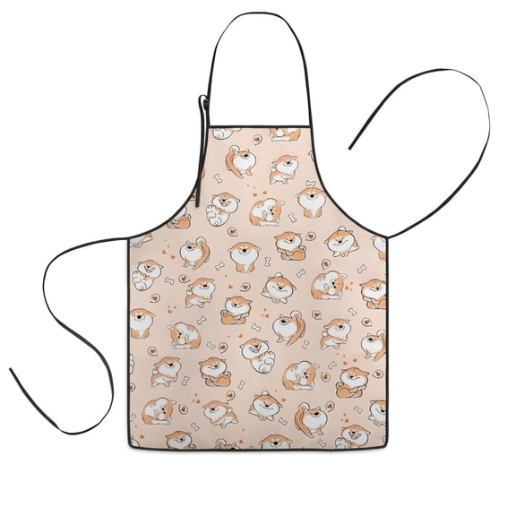 Shibainu and Love Kids Aprons for Girls and Boys,Adjustable Neck Strap Toddler Aprons for Kids Cooking Baking