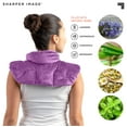 thumbnail image 4 of Sharper Image® Hot & Cold Herbal Aromatherapy Soothing Neck & Shoulder Plush Wrap Pad, Lavender, 4 of 11