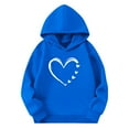 thumbnail image 2 of Eltusu Girls Valentine's Day Hoodies, Pullover Casual Heart Graphic Loose Fit Long Sleeve Sweatshirts Blue Size 5-6 T, 2 of 4