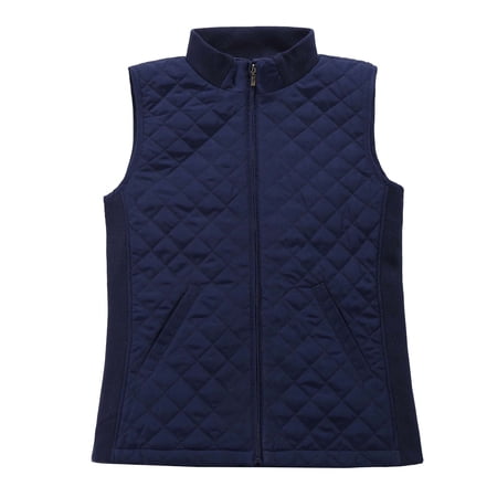 Bienzoe Women Casual Quilted Sleeveless Light Weight Vest Navy 3XL