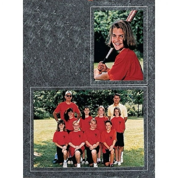 (10 pack) GROUP PORTRAIT 7x5 3one-half inchx5 MEMORY MATES Marble-Black cardstock double photo frame  sold in 10 s  - 5x7