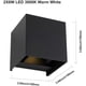 thumbnail image 2 of Lámpara de pared para exterior, 12 W, lámpara de pared LED, 3000 K, blanco cálido, moderna, impermeable, IP65, lámpara de pared de aluminio negro para sala de estar, dormitorio, pasillo, 2 of 5