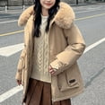 thumbnail image 5 of ZQUUVOU Women's Winter Puffer Jacket Warm Thicken Parka with Faux Fur Zipper Hood Fleece Lined Coat Full-Zip Coat Outerwear Khaki A, 5 of 7