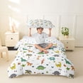 thumbnail image 2 of Metsweet Safari Dino Elephant Giraffe Twin Duvet Cover, Cartoon Animal Twin Bedding, Green Gray White,2pcs,1 Duvet Cover and 1 Pillowcase, 2 of 6