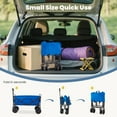 thumbnail image 7 of Gianna Foldable Utility Cart, Large Capacity Shopping Wagon Cart with Drink Holders for Outdoors, Dimension 33.27"D X 20.47"W X 29.53"H, Blue, 7 of 7