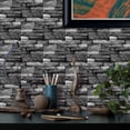 thumbnail image 4 of 6 Pcs Waterproof Gray Tiles Stickers Wall Decals 11.8'' x 5.9'' Self Adhesive Mosaic Brick Pattern Peel and Stick Backsplash, 4 of 7
