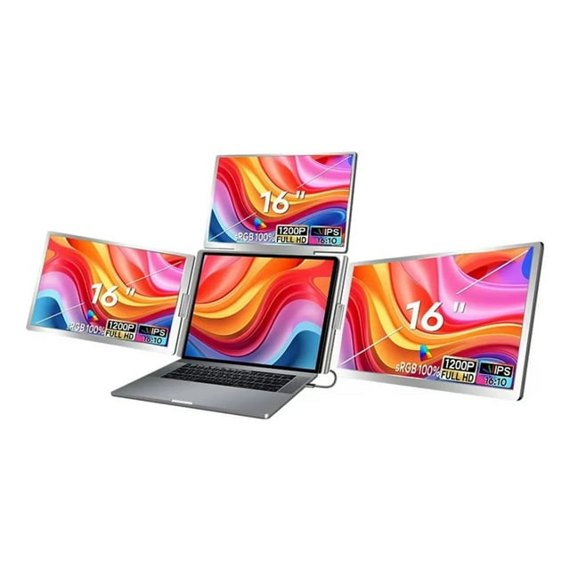 Triple Monitor Para Laptop 16 Pulgadas Srgb 100% 16:10 Plateado