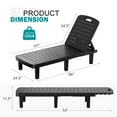 thumbnail image 3 of CDCASA Oversized Outdoor Chaise Lounge Chair – 5-Position Adjustable Backrest, Hidden Cup Holder, Weather-Resistant Resin Pool Lounge Chairs for Patio, Deck, and Backyard (Set of 1，Black）, 3 of 9
