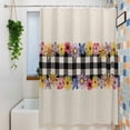 thumbnail image 3 of Colorful Flowers Shower Curtain Set, Waterproof Shower Curtains for Bathroom, Spring Floral Elegant Pastoral Rustic Washable Fabric Cloth Bath Curtain for Bathtub Decoration with Hooks 72x78 Inches, 3 of 9