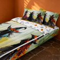 thumbnail image 2 of Erosebridal Halloween Witch Zipper Twin Comforter Sets with Fitted Sheet and 2 Pillowcases, Fall Floral Zipper Bedding Set for Boys Girls, Multicolor Pastel Tone, Halloween Reversible, 2 of 7