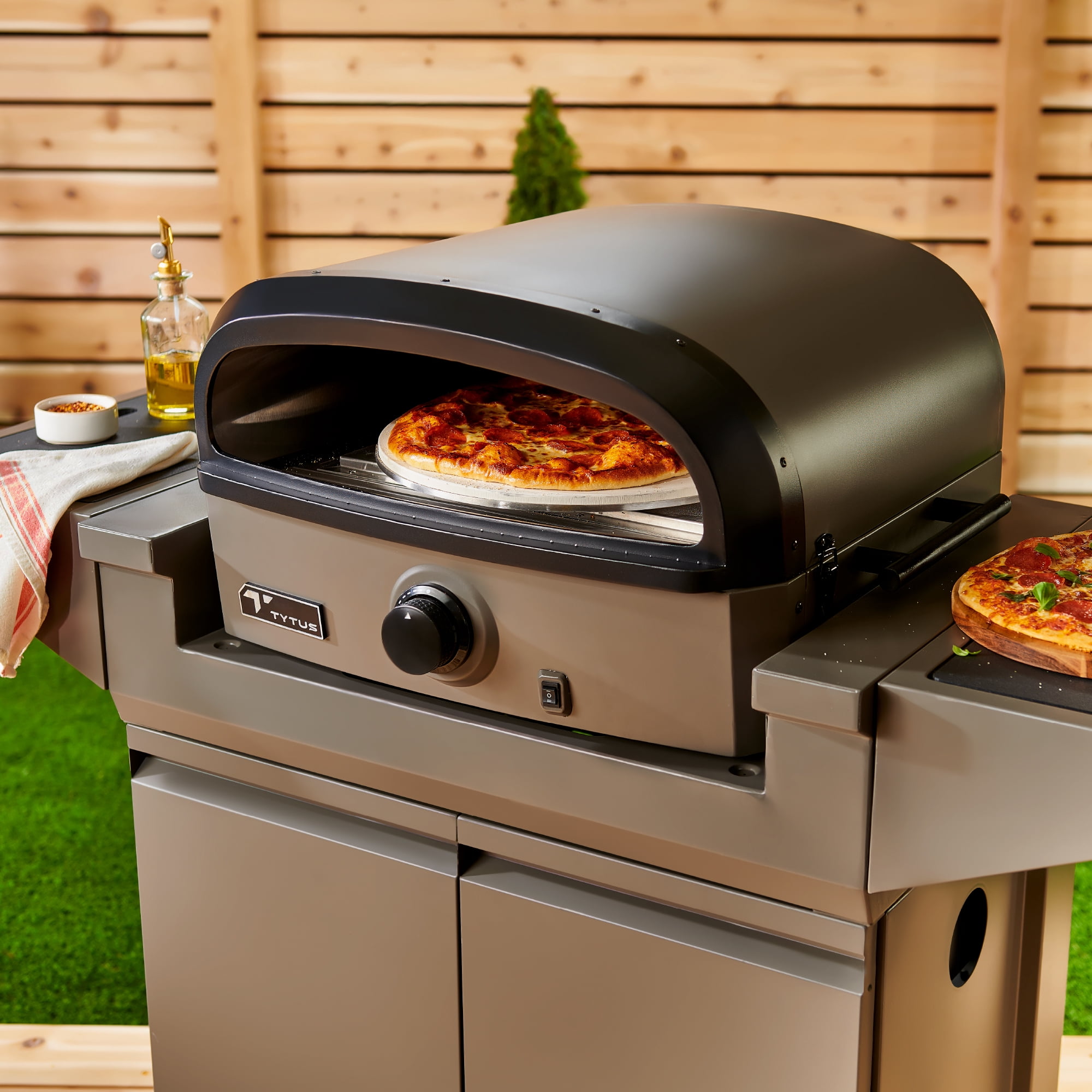 TYTUS Emberwood 14" Pizza Gas Grill with Storage Cart