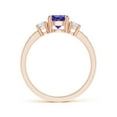 thumbnail image 2 of ANGARA Natural Three Stone Tanzanite and Diamond Ring in 14K Rose Gold for Women (Size-6mm) | December Birthstone, Birthday, Anniversary, Jewelry Gift for Women | Natural Tanzanite Ring, 2 of 8