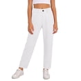thumbnail image 2 of Girls School Uniform Pants Classic Khaki Straight Leg Flat Front Stretch Twill Trousers Chino Slacks Kids White, 2 of 9