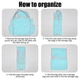 thumbnail image 4 of Color Blocked Large Capacity Folding Shopping Bag Waterproof And Waterproof Cup Shoulder Bag Portable Storage Bag, 4 of 6