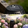 thumbnail image 4 of The Growing Ground 2 Pack Solar Lanterns Outdoor, Hollowed Metal LED Garden Decor Lanterns for Patio Yard Porch, Gifts for Women Mom Grandma, Black, 4 of 9