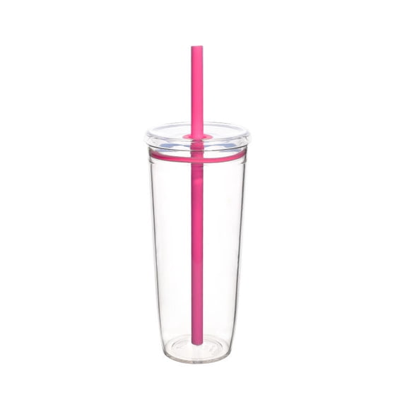 Generic Tumbler with Lid and Straw, Leak Proof and Double Wall Insulated Reusable Plastic Cups,Travel Reusable Iced Coffee Cup