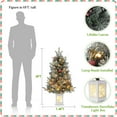 thumbnail image 2 of 3ft Artificial Christmas Tree, Pre-Lit Snow Flocked Xmas Tree, Mini Christmas Tree, Holiday Xmas Trees with Light Box, 78 LED Lights, Red Berries, Pine Cones for Party Decor, 2 of 8