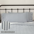 thumbnail image 2 of VHC Brands Sawyer Mill Ticking Striped Cotton Farmhouse King Bedding Accessory, Pillowcase Set 21x40, Blue Denim, 2 of 5