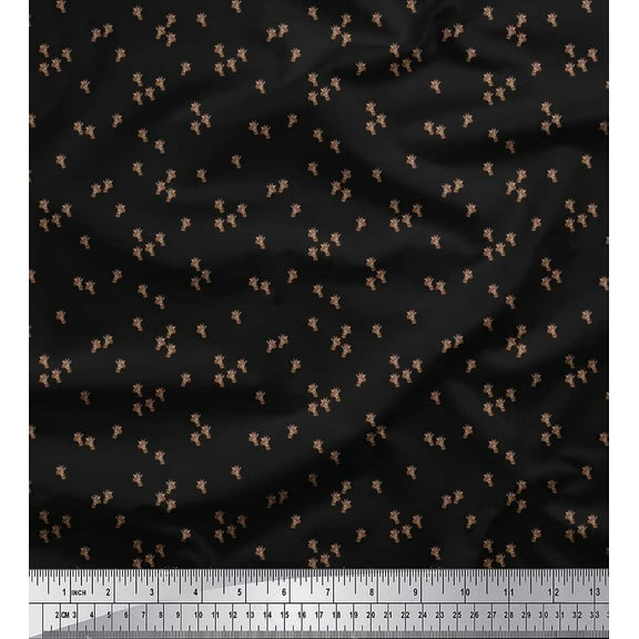 Soimoi Black Cotton Duck Fabric Giraffe Face Animal Print Fabric by The Yard 42 Inch Wide