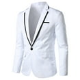 thumbnail image 2 of LYXSSBYX Winter Jackets for Men Clearance Men Solid Casual Long-sleeved Slim Single-row One-button Small Suit Coat, 2 of 3