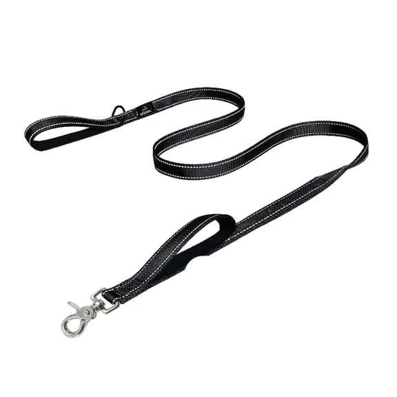 Sporn Dual Handle Dog Training Leash, 6 ft Long Reflective Dog Walking Leash, Padded Heavy Duty Design, Black
