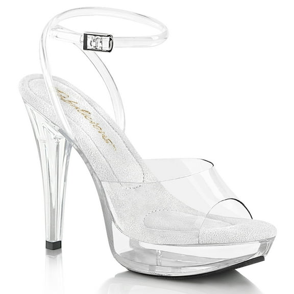 Fabulicious COCKTAIL-506 Women's 5" Heel Platform Wrap Around Ankle Strap Clear Sandal Shoes