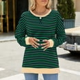 thumbnail image 6 of Striped Oversized Sweatshirt Women Long Sleeve Crew Neck Hoodies Fashion Casual Loose Pullover Top (Army Green L), 6 of 7
