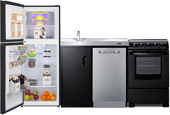 80" Wide All-In-One Kitchenette with Range and Dishwasher