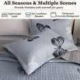 thumbnail image 4 of Butterfly Queen Quilt Set - Soft Microfiber Lightweight 3-Piece for All Season, Grey (1 Quilt, 2 Shams), 4 of 8