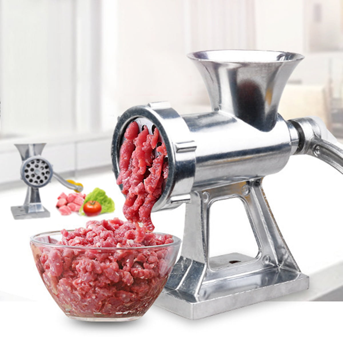 Manual Iron Meat Grinder and Sausage Stuffer Heavy Duty Crank Mincer