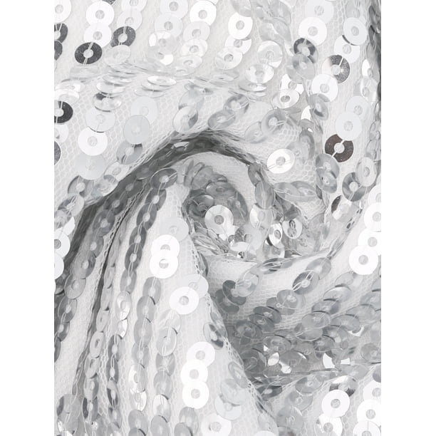 INSPIRAR CHIC Blusas de Fiesta para Mujeres con Flecos de Lentejuelas Sin Mangas Cuello Redondo Camisetas Brillantes XL Blancas
