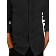 thumbnail image 4 of DYMADE Men Lapel Long Sleeve Solid Button Up Slim Fit Shirt, 4 of 4