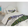 thumbnail image 2 of Ambesonne Spring Quilted Coverlet 2 Pcs, Wild Peacock Feather, Twin Size, Multicolor, 2 of 5
