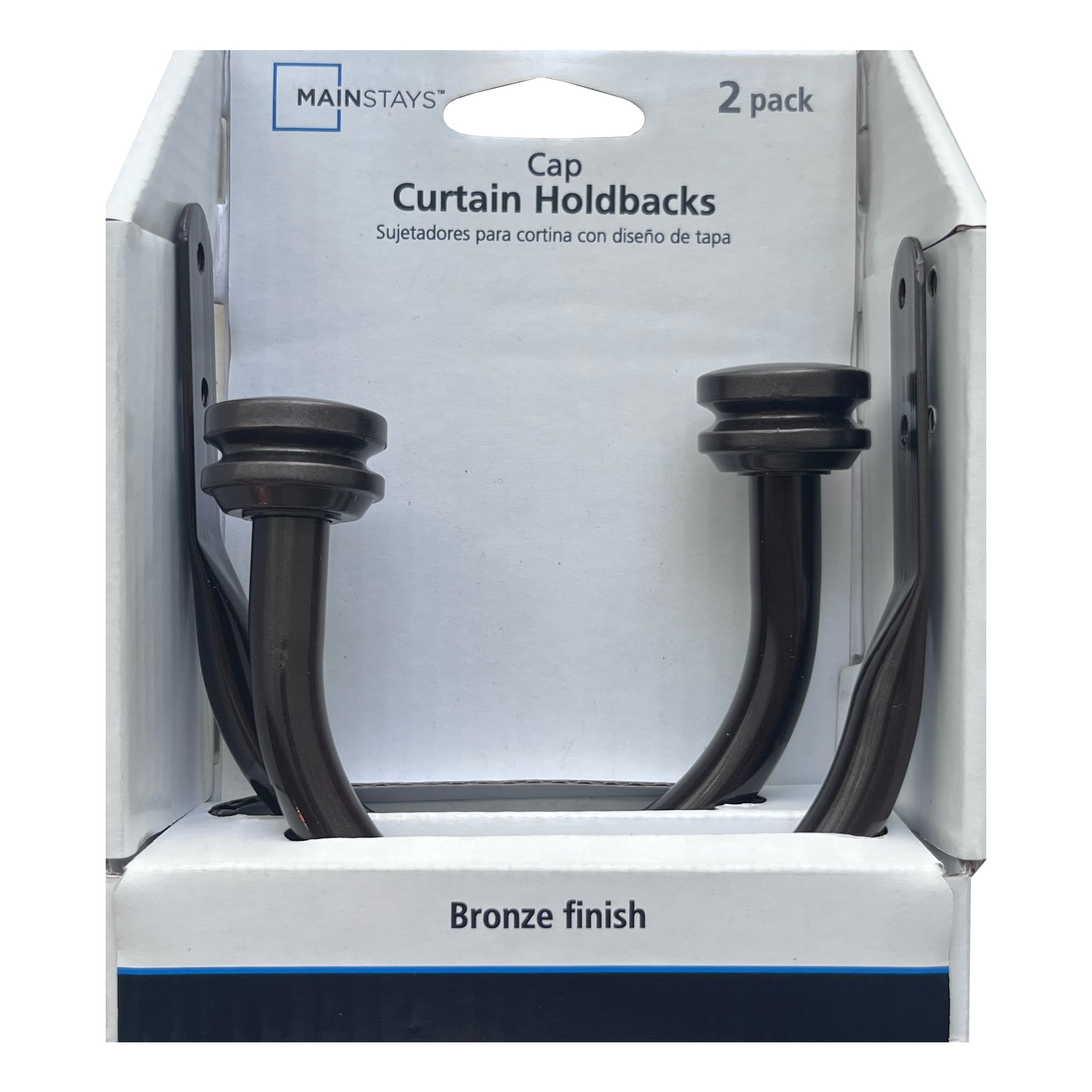 Mainstays 2 Bronze Cap Curtain Holdbacks