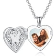 thumbnail image 6 of CACA LADY Heart Locket Necklace That Holds Pictures Sterling Silver Butterfly Locket Personalized Custom Photo Pendant Necklace Jewelry Birthday Gifts for Women Girlfriend, Base, base,, 6 of 6