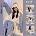 thumbnail image 3 of Cinnamoroll Coral velvet Pajama lady Autumn winter velvet thickened mid-length nightgown lady flannel homewear set, 3 of 8