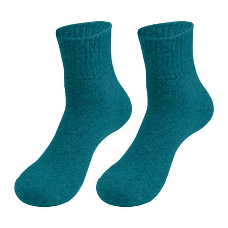 

5 pair Womens Autumn And Winter Thick Wool Socks Solid Color Casual Medium Tube Thermal Socks Color Random