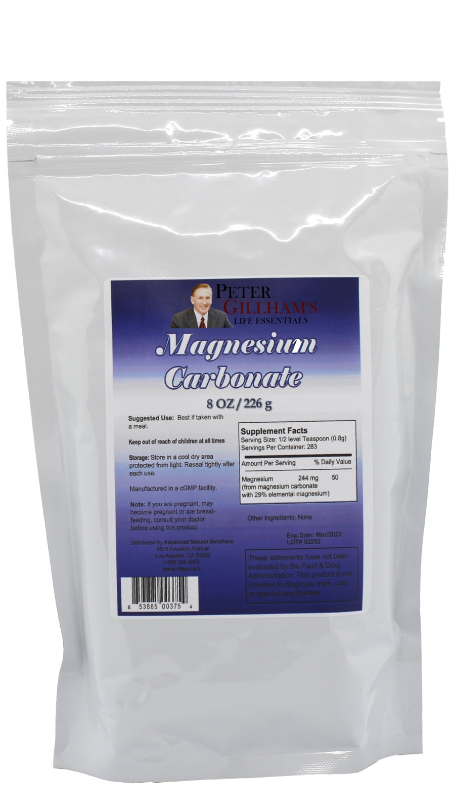 Magnesium Carbonate 8oz bag Peter Gillham's Life Essentials