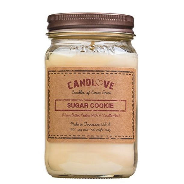 Candlove Sugar Cookie Scented 16oz Mason Jar Candle 100 Soy Made In The Usa Walmart Com Walmart Com