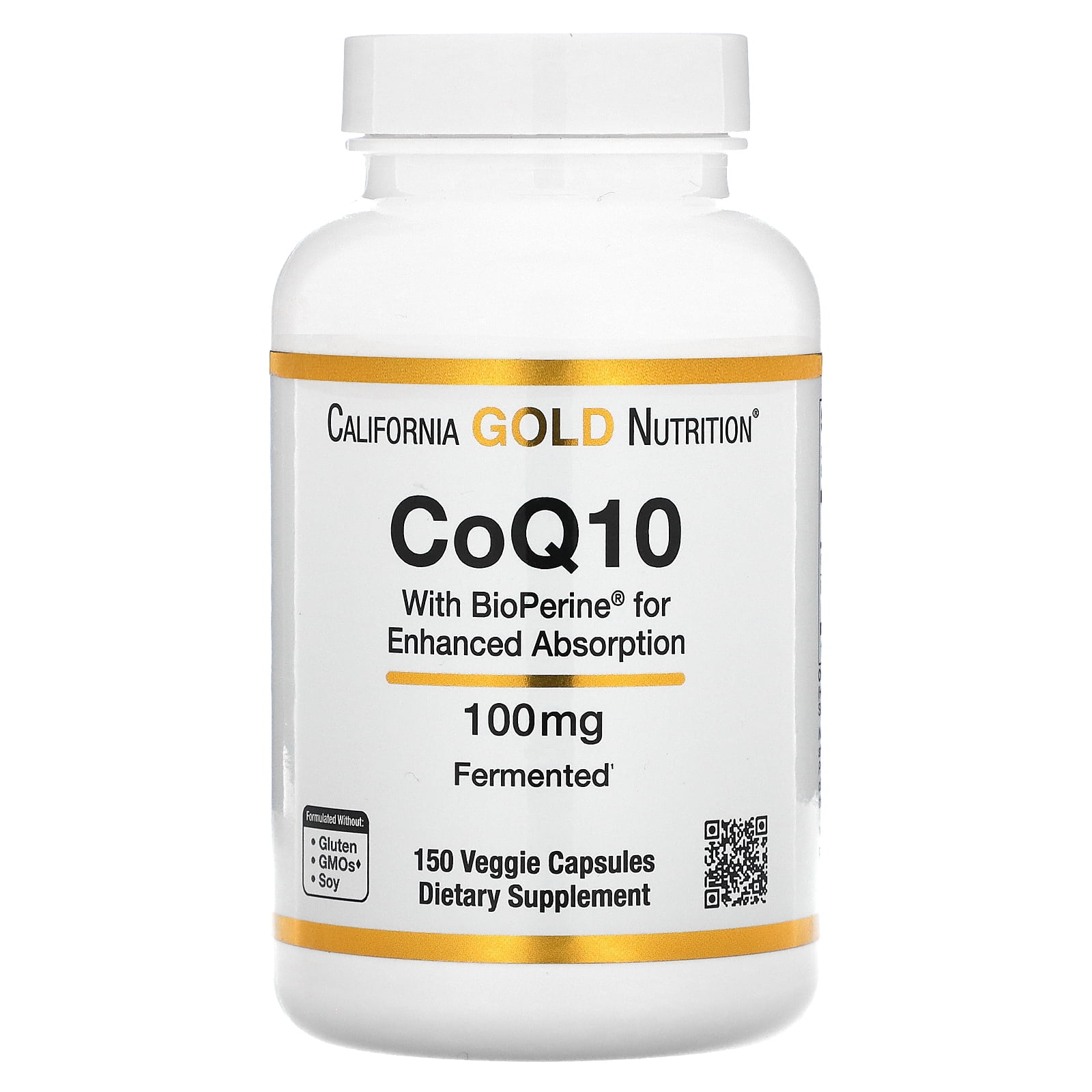 CoQ10 by California Gold Nutrition USPVerified, Fermented Coenzyme Q10 with BioPerine