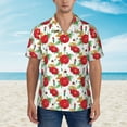 thumbnail image 5 of Uemuo Rose Flowers Printed Regular Fit Short Sleeve Casual Hawaiian Shirt for Men,Aloha shirt,Tropical shirt,Floral print shirt,Vacation Beach shirt-Medium, 5 of 9